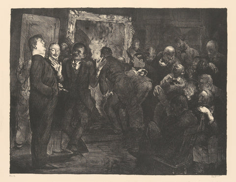 George Bellows - Artists Judging Works of Art (1916) Signed - 17" x 22" Art Print