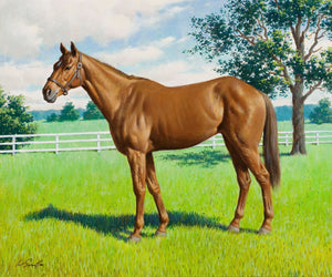 Arthur Sarnoff - Horse Hushi, Winner of the Prom Stakes Signed - 17" x 22" Print