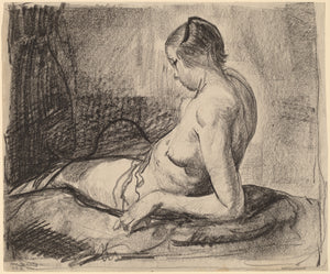 George Bellows - Nude Girl Reclining (1919) Signed - 17" x 22" Fine Art Print