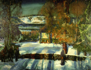 George Bellows - Winter Road in Straße (1912) - 17" x 22" Fine Art Print