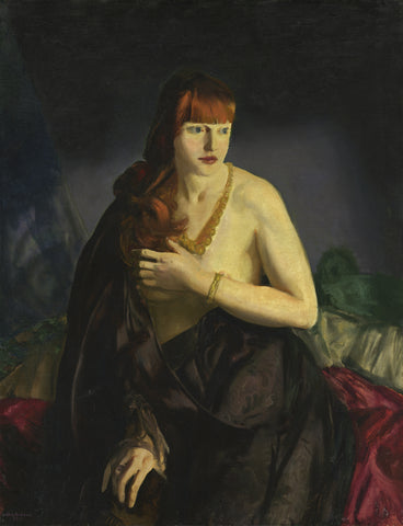 George Bellows - Nude Girl with Red Hair Redhead (1920) Signed - 17"x22" Art Print