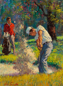 Arthur Sarnoff - In The Trap Golfing (1960s) Signed - 17" x 22" Fine Art Print