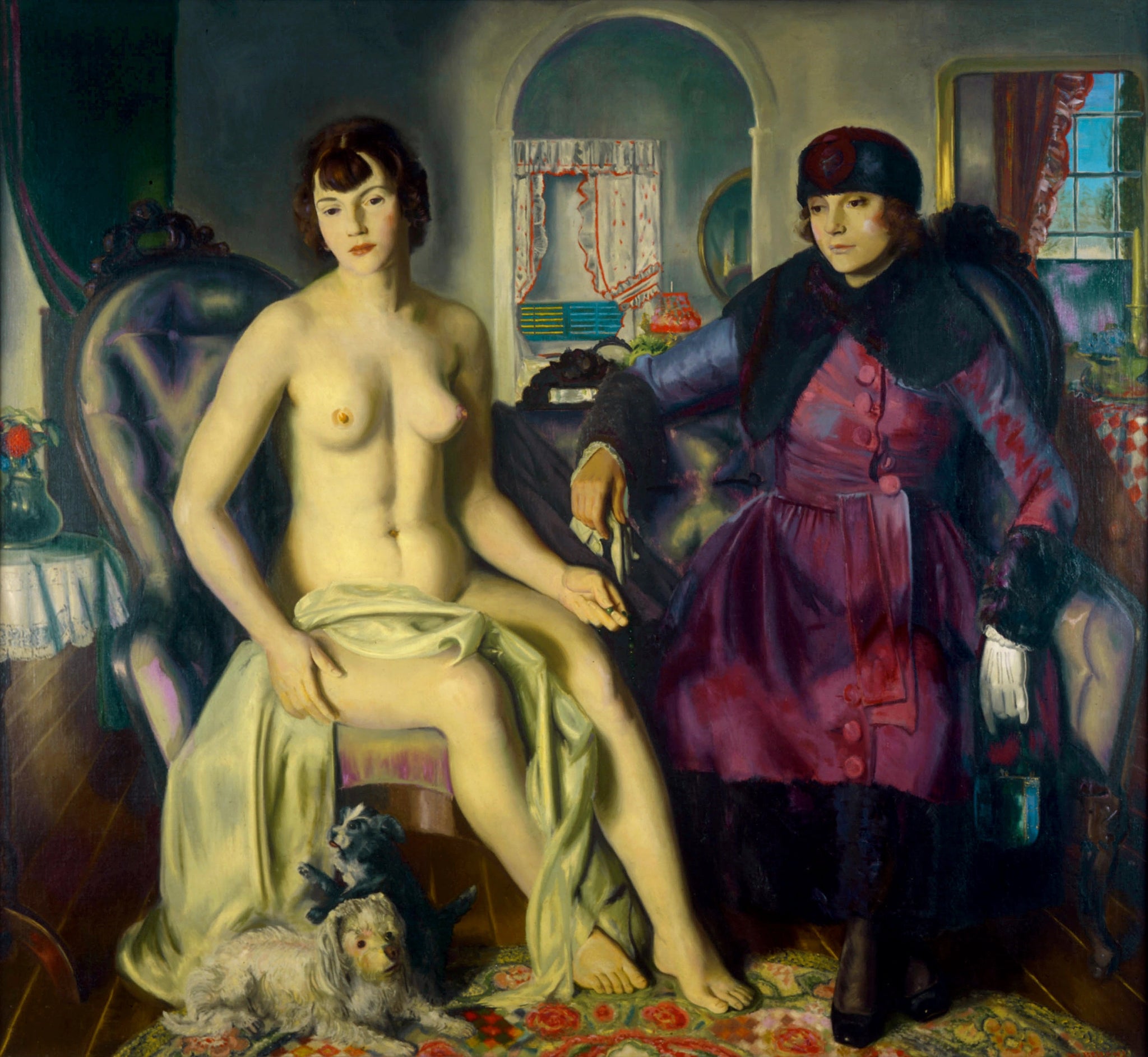 George Bellows - Two Women, One Seated Nude (1924) - 17" x 22" Fine Art Print