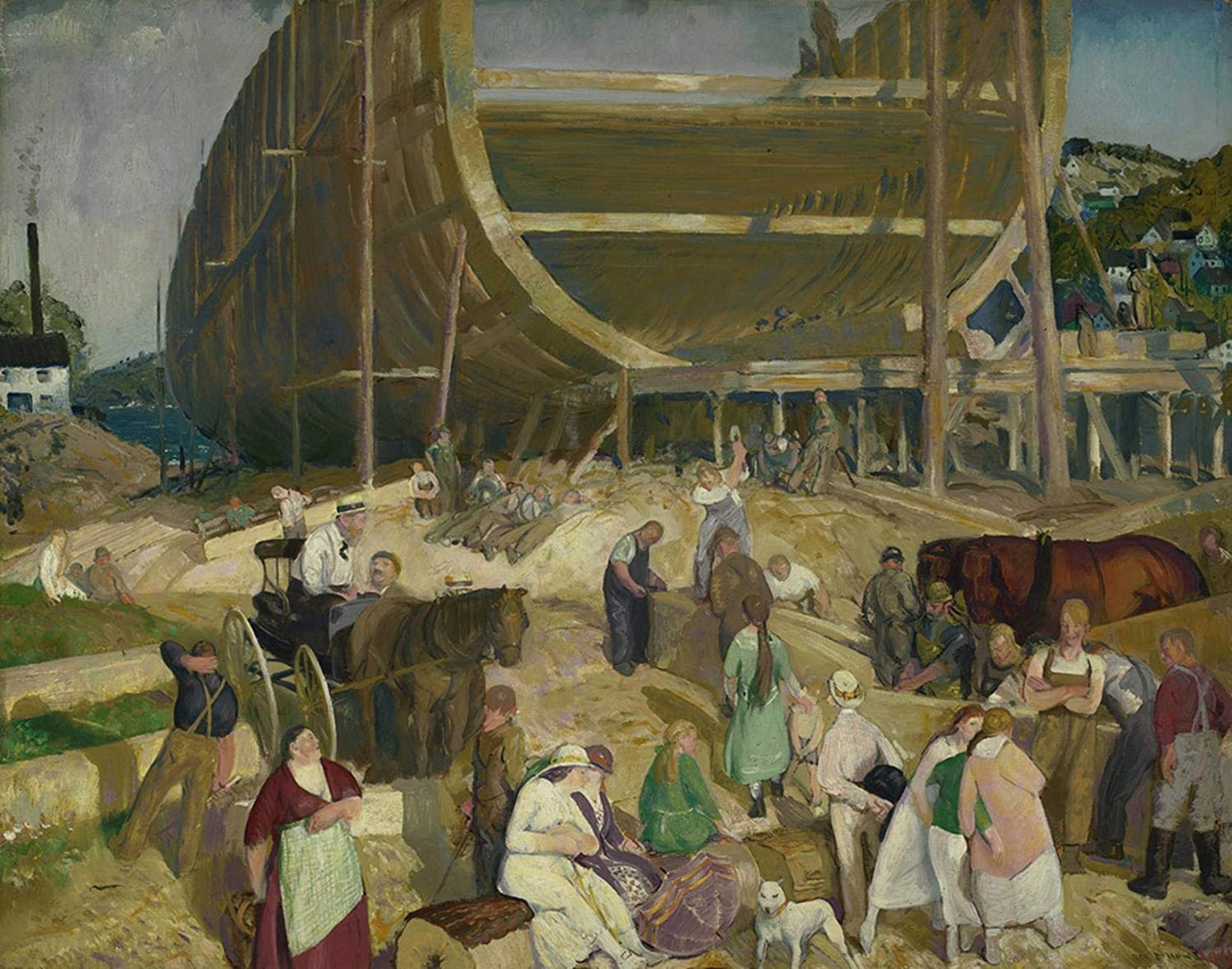 George Bellows - Shipyard Society (1916) - 17" x 22" Fine Art Print