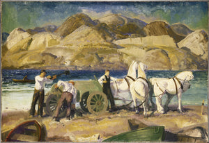 George Bellows - The Sand Cart (1917) Horses Signed - 17" x 22" Fine Art Print