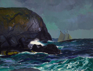 George Bellows - Beating Out to Sea (1913) Sail Ship - 17" x 22" Fine Art Print