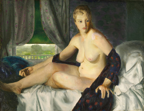 George Bellows - Woman Nude with Fan (1920) Signed - 17" x 22" Fine Art Print