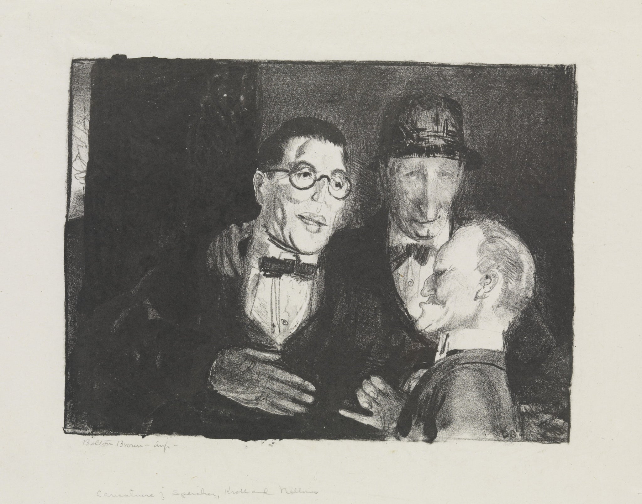 George Bellows - Speicher, Kroll, and Bellows (1921) Initialed - 17"x22" Art Print