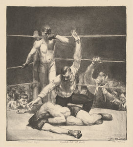 George Bellows - Counted Out, First Stone (1921) Signed - 17" x 22" Fine Art Print