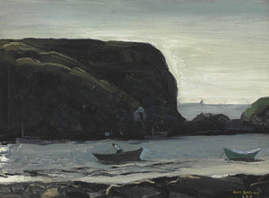 George Bellows - Harbor of Monhegan, Fish Boats (1911) Signed - 17"x22" Art Print