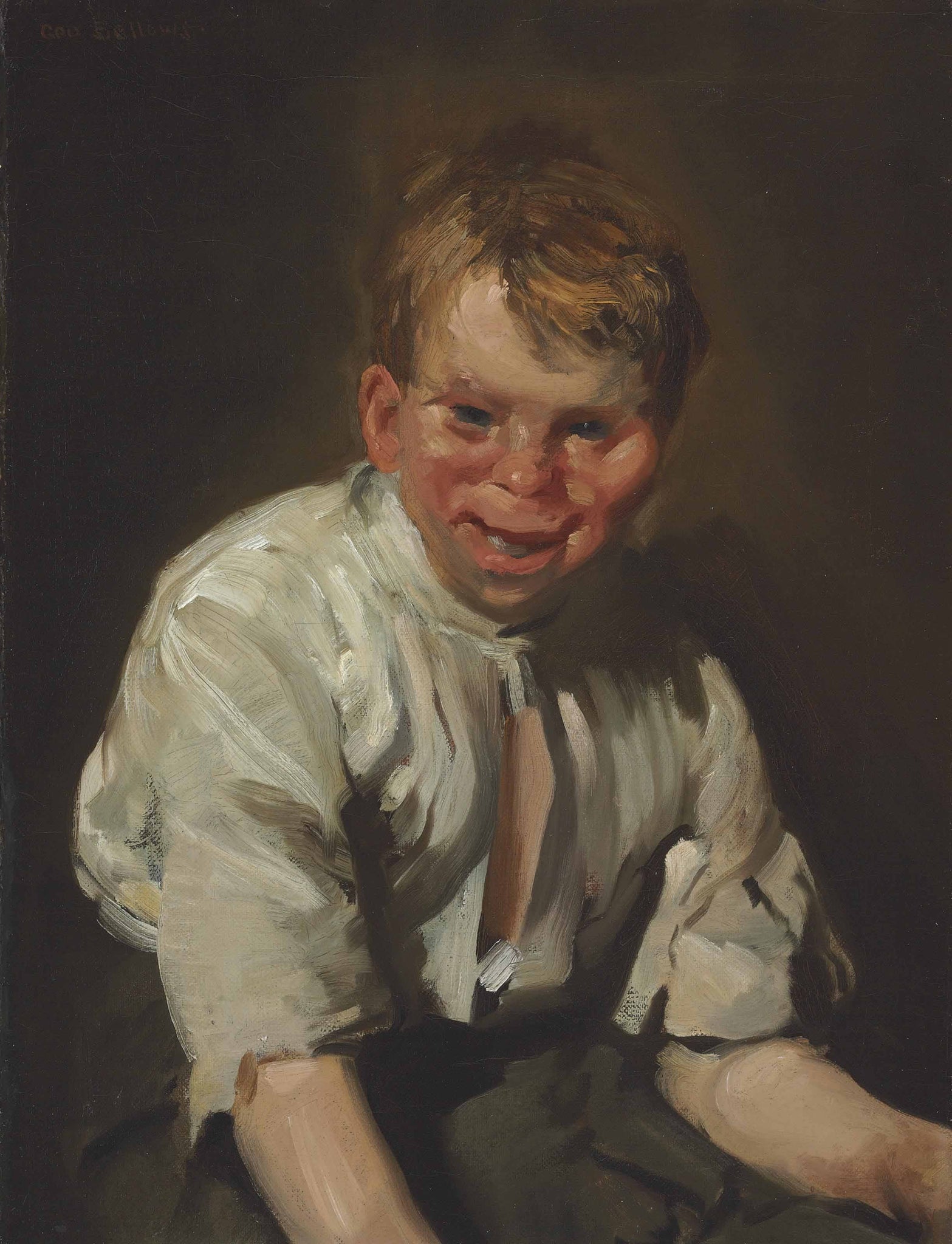 George Bellows - Portrait of a Laughing Boy (1907) Signed - 17"x22" Fine Art Print