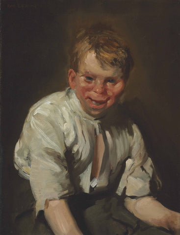 George Bellows - Portrait of a Laughing Boy (1907) Signed - 17"x22" Fine Art Print