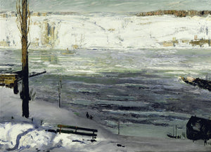 George Bellows - Floating Ice on the Hudson (1910) Signed - 17"x22" Fine Art Print