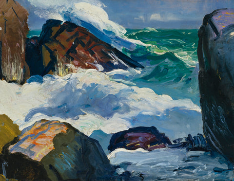 George Bellows - Sunlit Surf (1913) Signed - 17" x 22" Fine Art Print