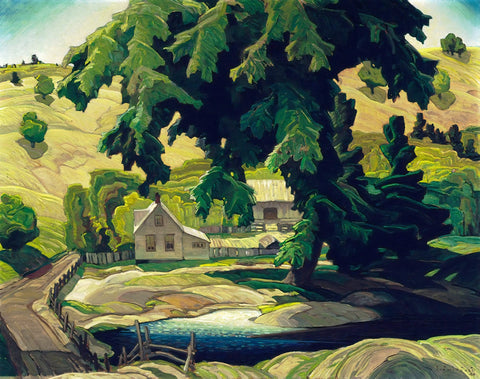 Franklin Carmichael - Farm, Haliburton (1940) Signed - 17" x 22" Fine Art Print