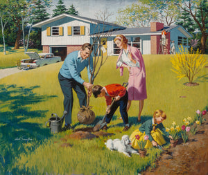 Arthur Sarnoff - Spring Gardening (1950s) Signed - 17" x 22" Fine Art Print