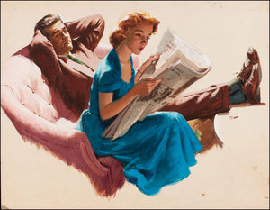 Arthur Sarnoff - Story Illustration 1950s Couple - 17" x 22" Fine Art Print