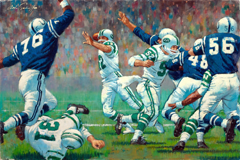 Arthur Sarnoff - Superbowl III, New York Jets vs Baltimore Colts (1969) - 17"x22" Fine Art Print