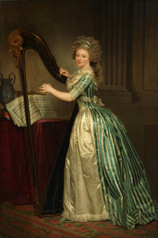 Rose-Adélaïde Ducreux - Self-Portrait with a Harp (1791) - 17" x 22" Fine Art Print