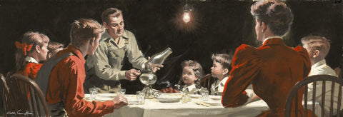 Arthur Sarnoff - Thanksgiving Dinner (1950s) Signed - 17" x 22" Fine Art Print