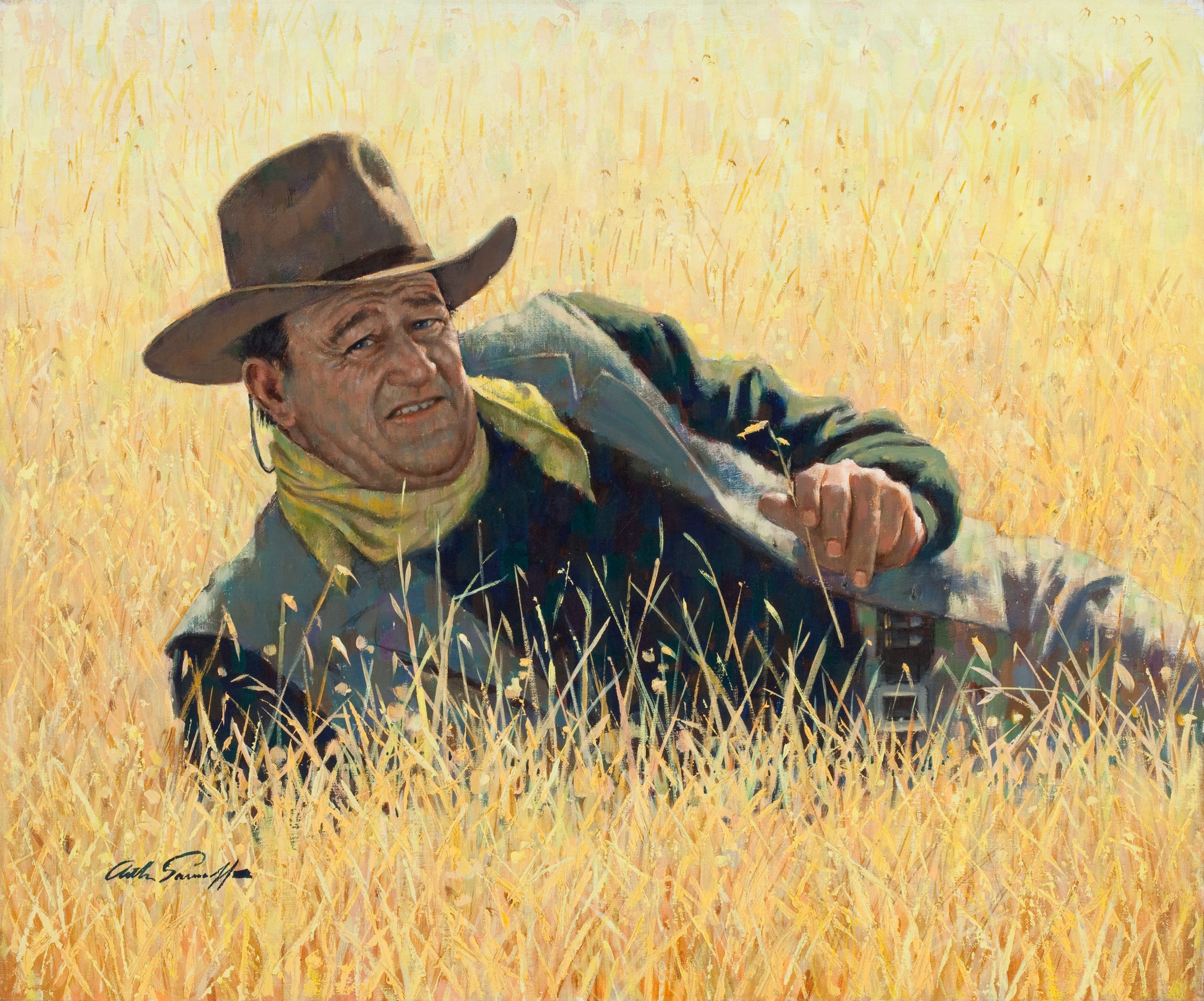 Arthur Sarnoff - The Duke John Wayne Western 1960s Signed - 17" x 22" Art Print