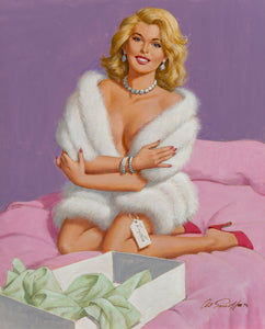 Arthur Sarnoff - To My Love, Blonde Pin-Up Girl Signed - 17" x 22" Fine Art Print