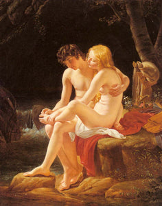 Louis Hersent - Daphnis and Chloe Nude (1842) - 17" x 22" Fine Art Print