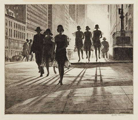 Martin Lewis - Shadow Dance New York City (1930) Signed - 17"x22" Fine Art Print