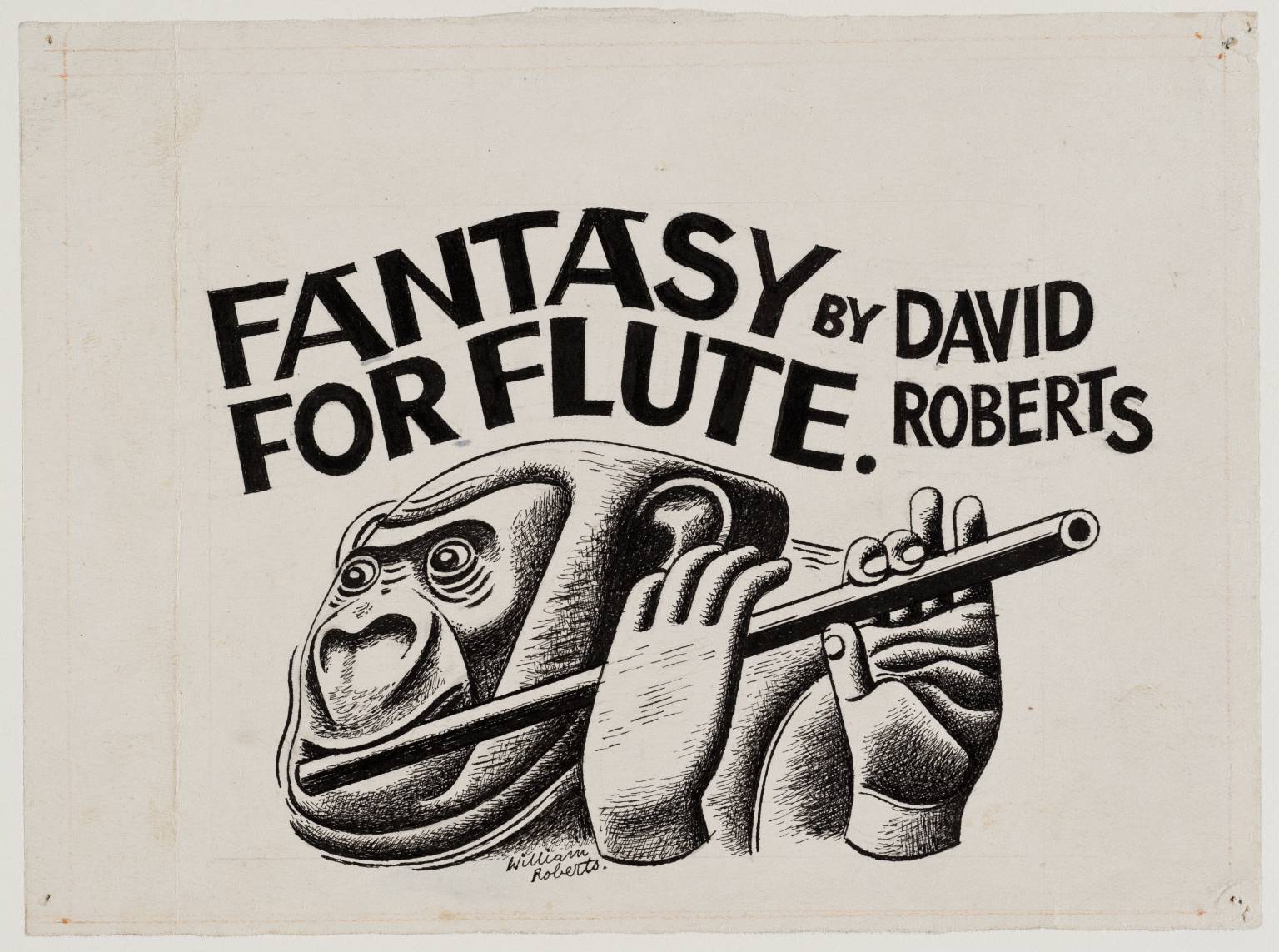 William Roberts - Fantasy For Flute (1942) Signed - 17" x 22" Fine Art Print