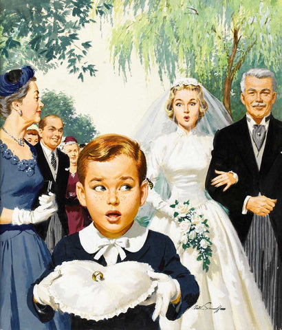 Arthur Sarnoff - Untitled 1957, Wedding Ring Bearer Signed - 17" x 22" Art Print