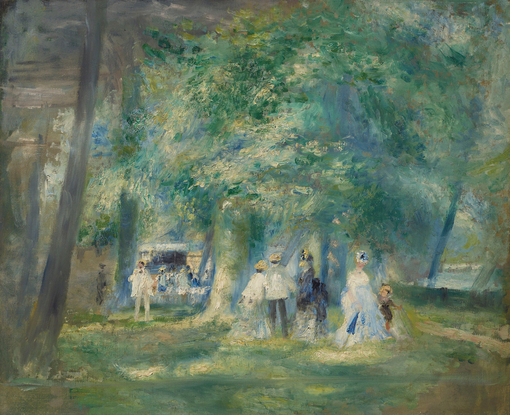 Pierre Auguste Renoir - La fête à Saint-Cloud (1871) - 17" x 22" Fine Art Print