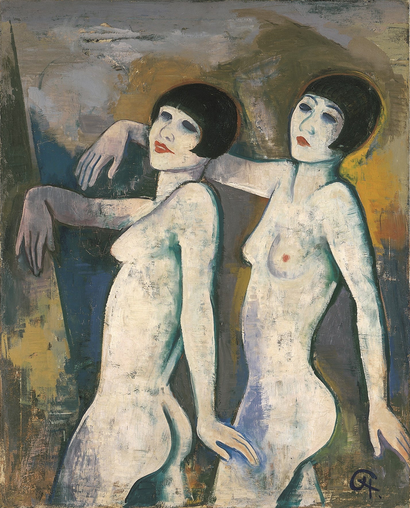 Karl Hofer - Tiller Girls Nude (before 1927) Initialed - 17"x22" Fine Art Print