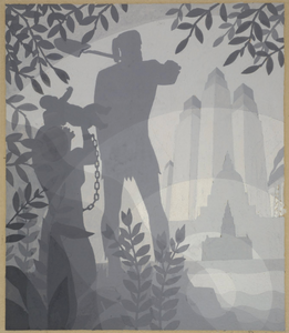 Aaron Douglas - The Founding of Chicago (1933) - 17" x 22" Fine Art Print