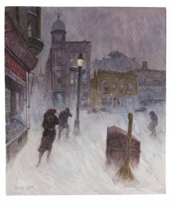 Martin Lewis - Snowstorm Danbury Connecticut (Signed) - 17" x 22" Fine Art Print