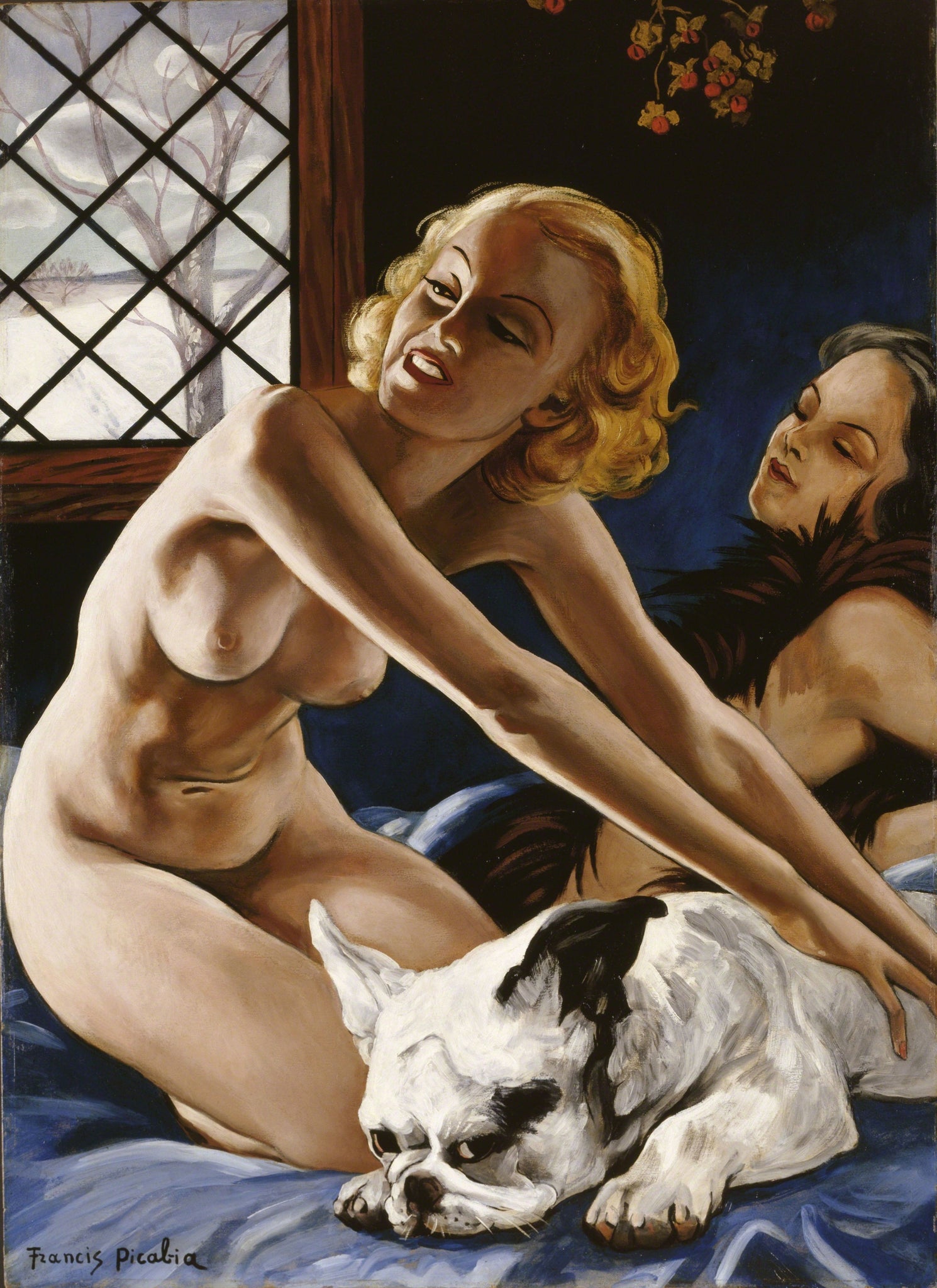 Francis Picabia - Nude Women with Bulldog (1942) Signed - 17"x22" Fine Art Print