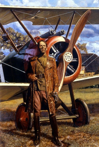 James Dietz - The Old Hand (1918) WWI Pilot Aviation - 17" x 22" Fine Art Print