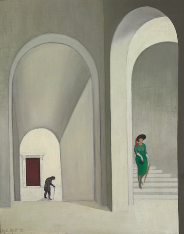 George Ault - The Stairway (1921) Signed - 17" x 22" Fine Art Print