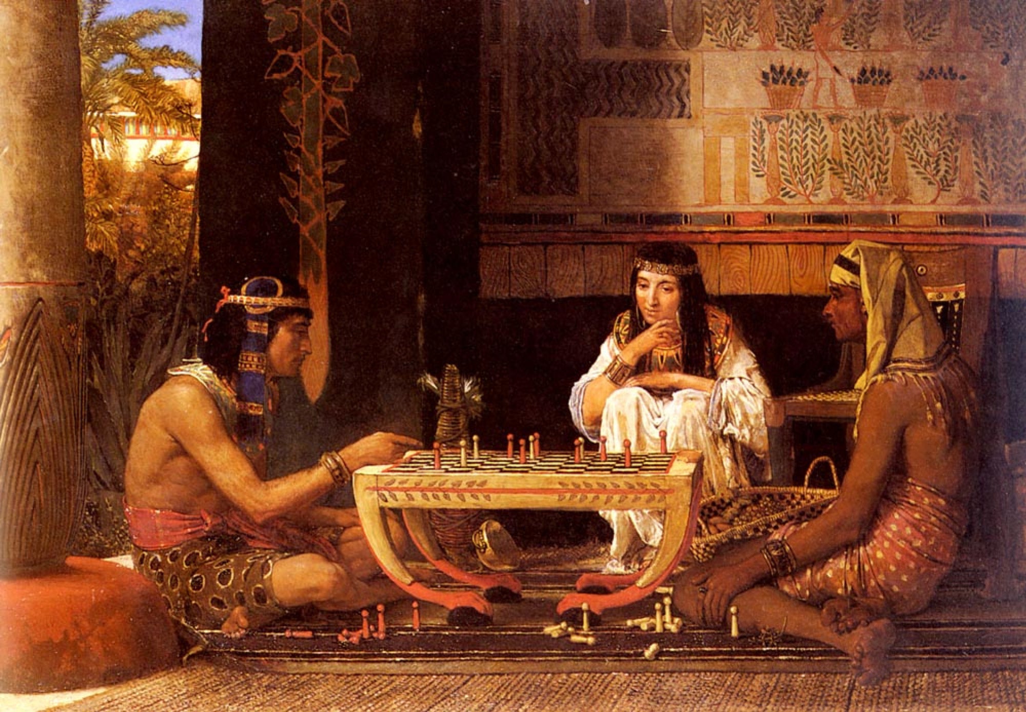 Lawrence Alma Tadema - Egyptian Chess Players (1879) - 17" x 22" Fine Art Print