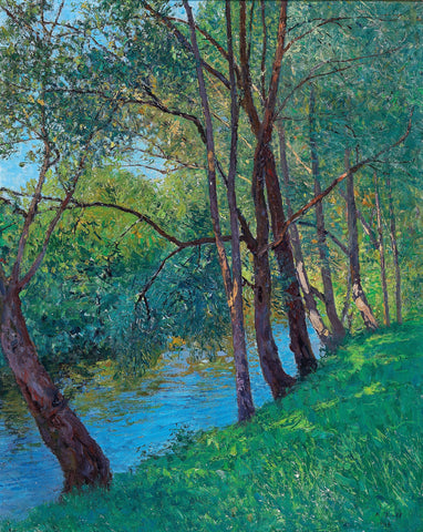 Alfred Zoff - The Stream in the Au Danube (1906) Signed - 17"x22" Fine Art Print