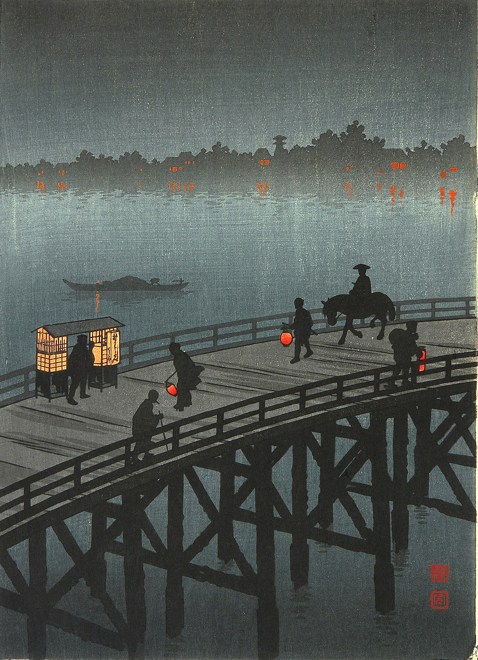 Koho Shoda - Ohashi Bridge at Atako (1910) Signed - 17" x 22" Fine Art Print