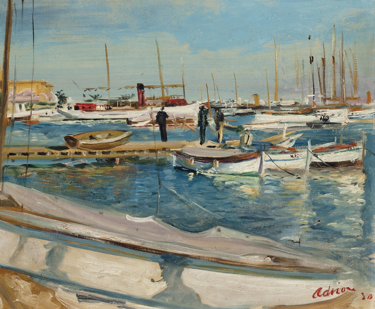 Lucien Adrion - Port of Cannes (1930) Signed - 17" x 22" Fine Art Print