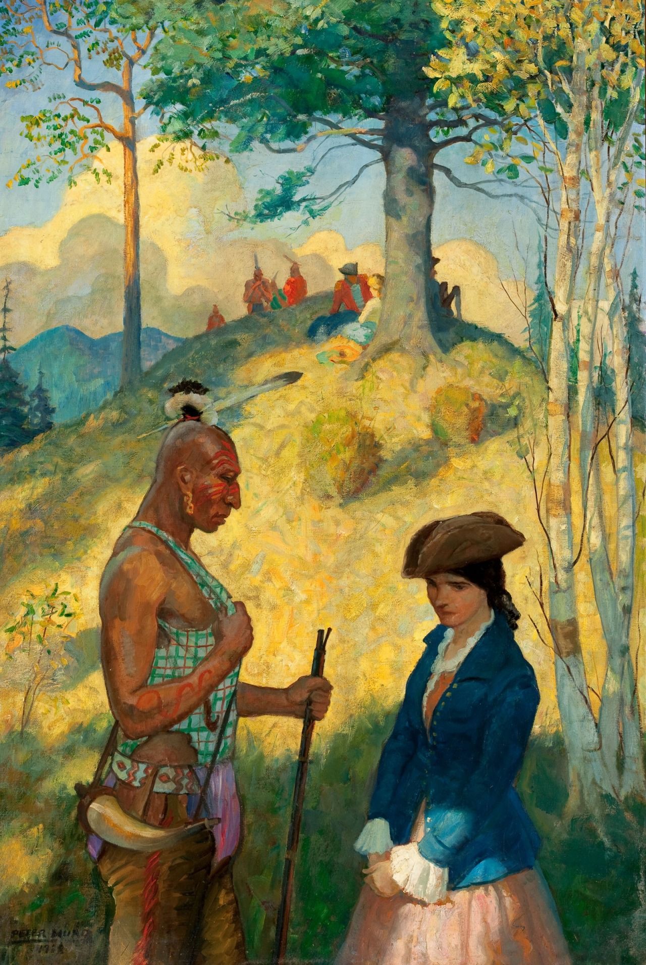 Peter Hurd - The Last of the Mohicans (1928) Signed - 17" x 22" Fine Art Print