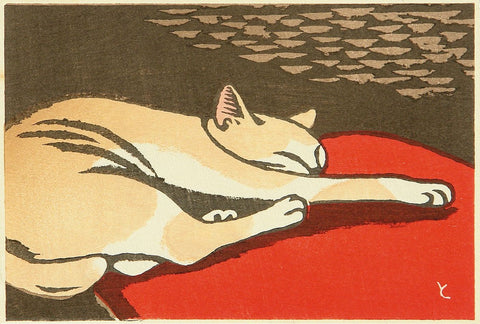 Tomoo Inagaki - Cat Napping - 17" x 22" Fine Art Print