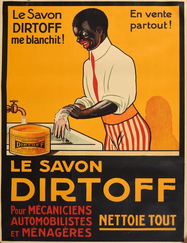 Le Savon Dirtoff me Blanchit Vintage Black Advertising 1940s - 17"x22" Art Print