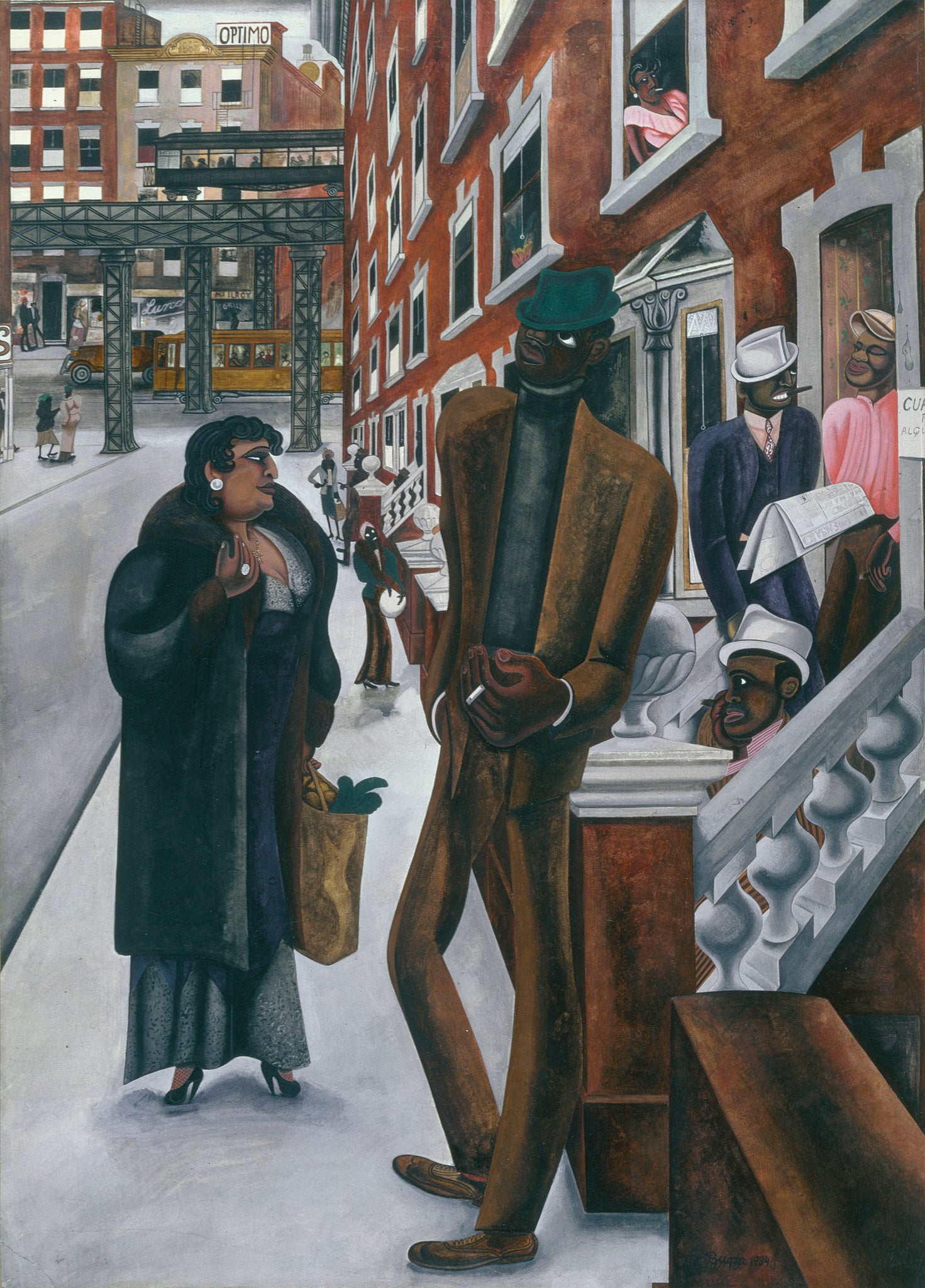 Edward Burra - The Conversation, Harlem New York (1934) Signed - 17" x 22" Print