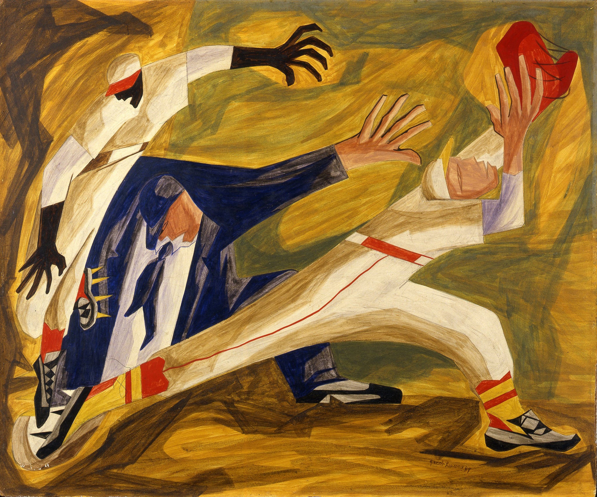 Jacob Lawrence - The Long Stretch (1949) Signed - 17" x 22" Fine Art Print