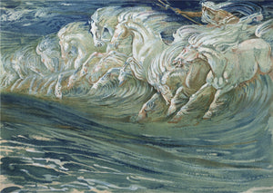 Walter Crane - Neptune's Horses (1910) - 17" x 22" Fine Art Print