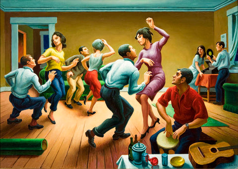 Thomas Hart Benton - The Twist Dance (1964) Signed - 17" x 22" Fine Art Print