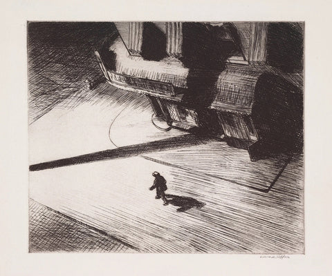 Edward Hopper - Night Shadows Sketch (1921) Signed - 17" x 22" Fine Art Print