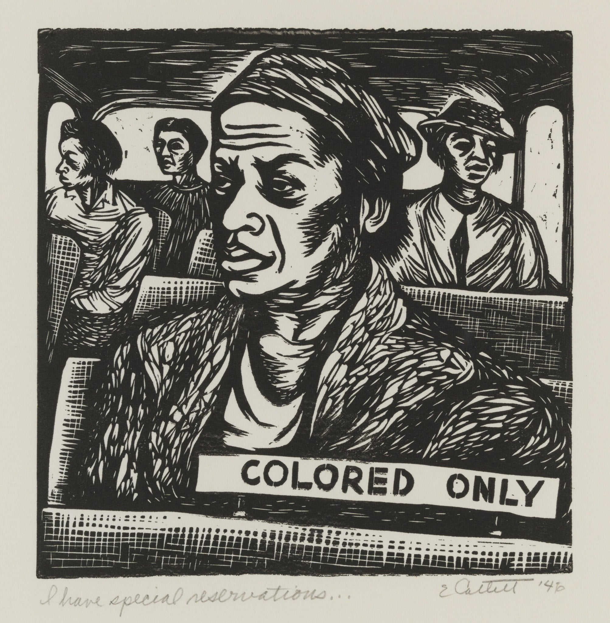 Elizabeth Catlett - I Have Special Reservations (1946) Signed - 17" x 22" Print